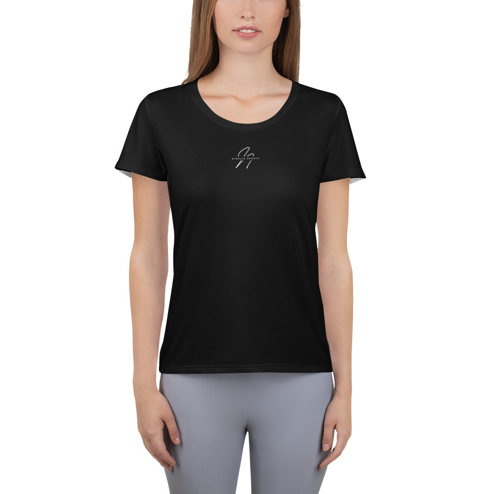 Athletic T-Shirt WOMEN BLACKLADY front Nimella-Sports