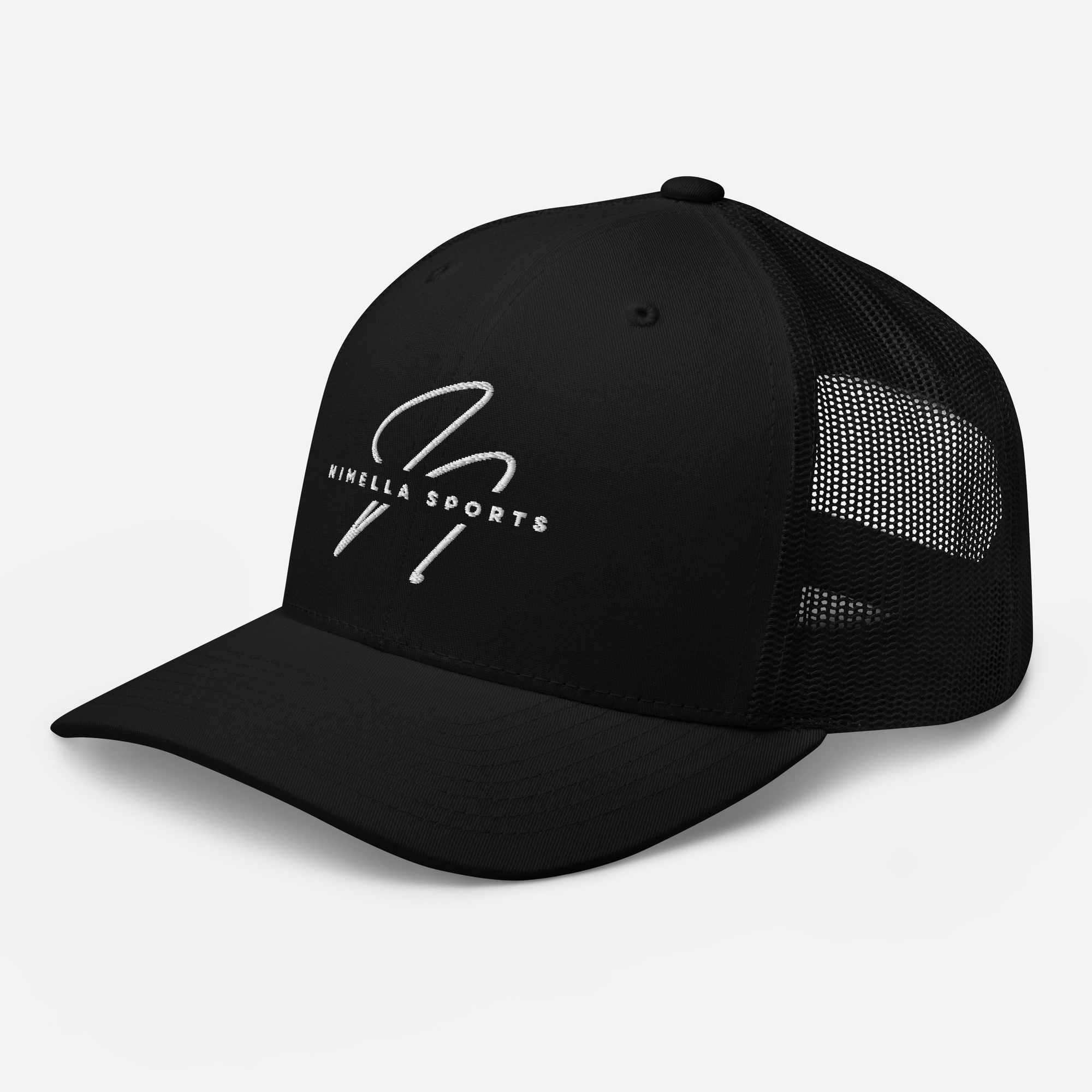 Retro Trucker Cap BLACK front Nimella-Sports