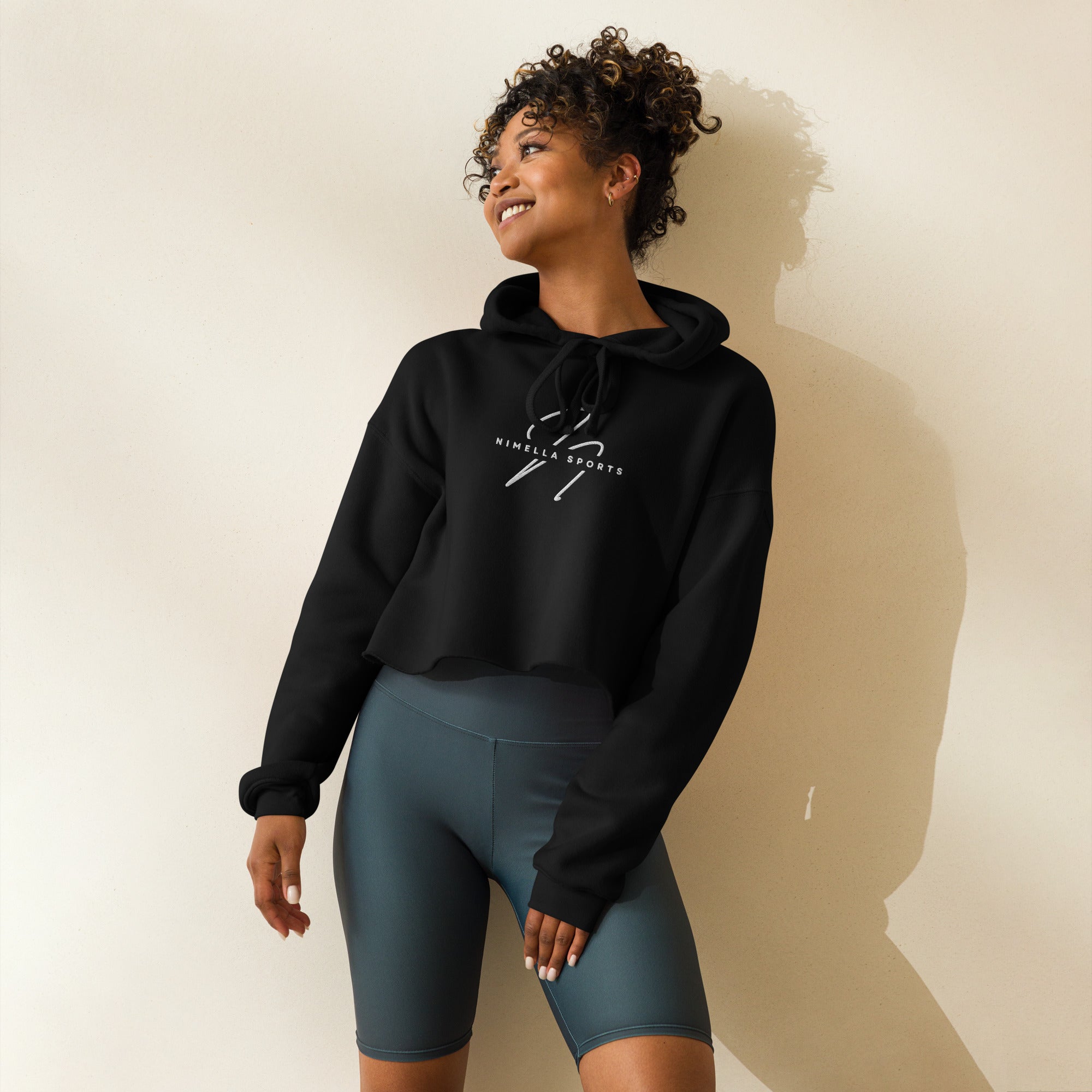 Crop-Hoodie Women BLACK Nimella-Sports