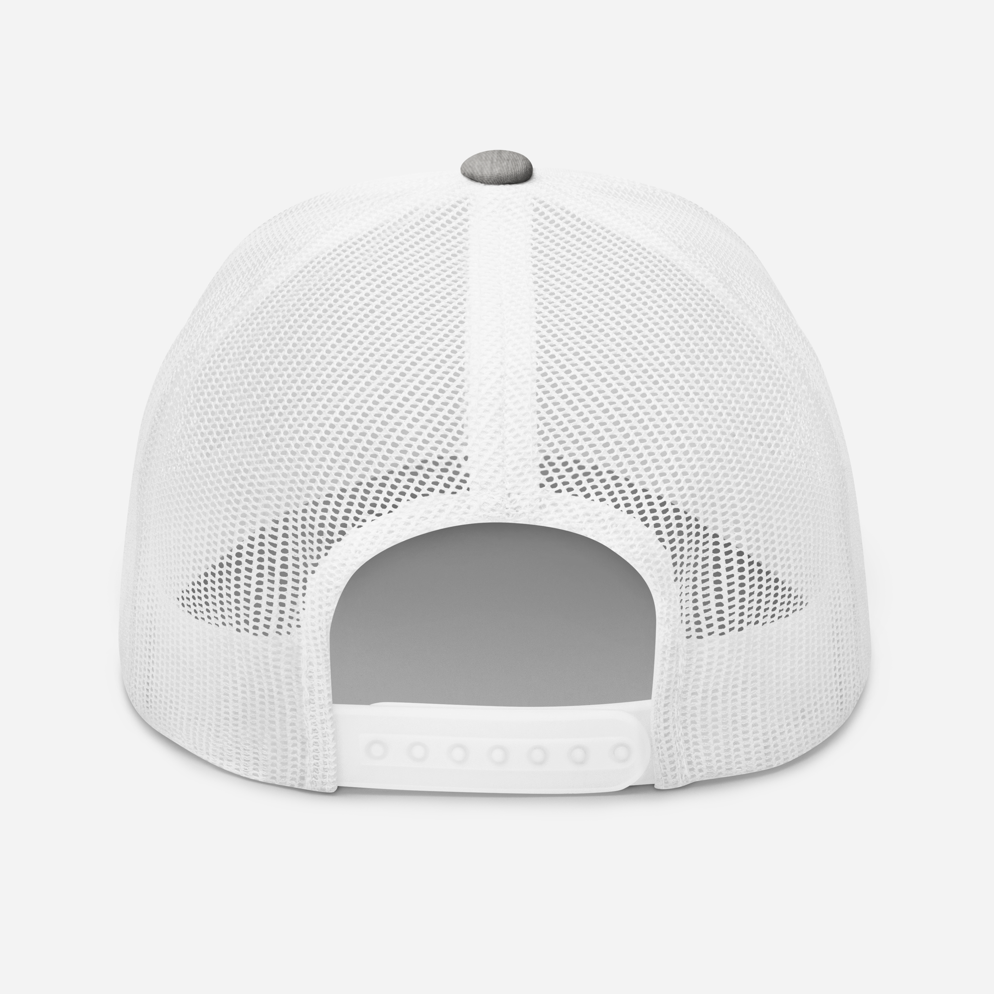 Retro Trucker Cap HEATHERGREY WHITE back Nimella-Sports