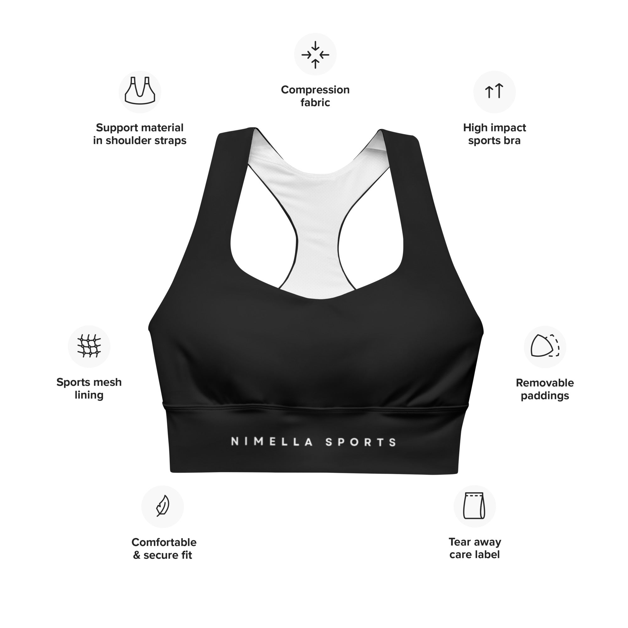 Sport-BH NERO Produktinfo Nimella-Sports